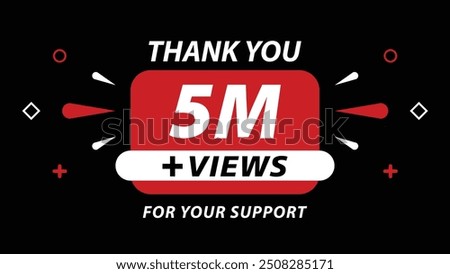5M Views celebration background design. 5 million Views.