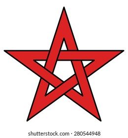5-point Celtic star knot (pentagram) vector illustration