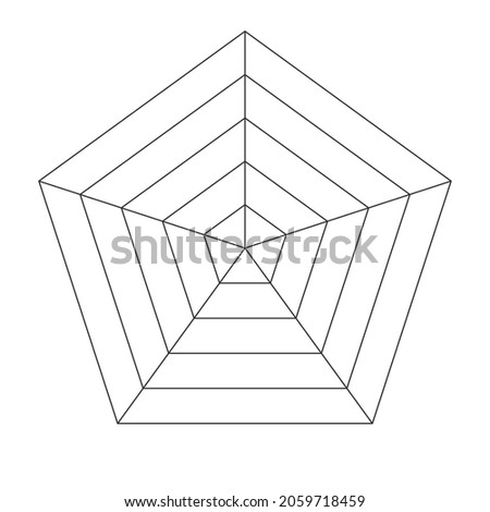 5S blank pentagon radar chart template. Clipart image