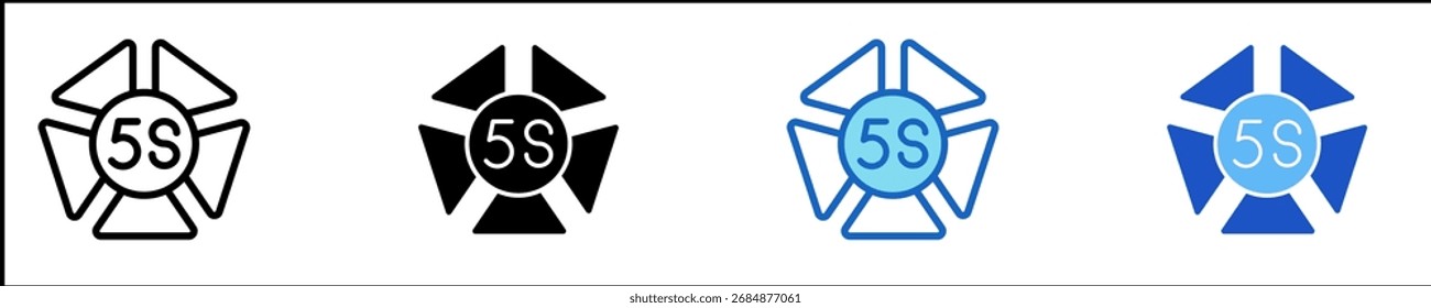 5S Principles  Icon Set Multiple Style Collection
