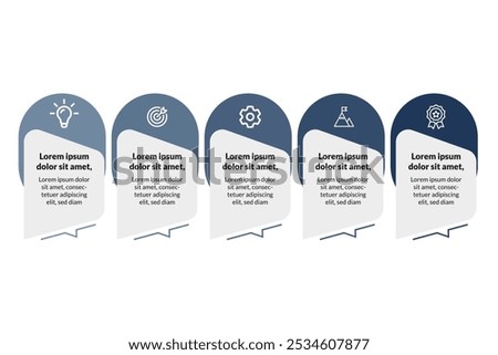 5-Step Business Process Infographic – Vector Timeline Template for Professional Presentations, Visual Communication, and Strategic Data Representation.