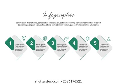 5-Step Infographic for Business Strategy and Development. Clean and Minimalist Vector for Corporate Presentations.
