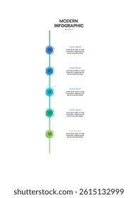 5-Step infographic template. Concept of 5 successive steps of project development process. Flat infographic design template. Simple vector illustration for business analytics.