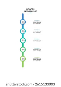 5-Step infographic template. Concept of 5 successive steps of project development process. Flat infographic design template. Simple vector illustration for business analytics.