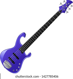 5-string bass. Realistic vector illustration.