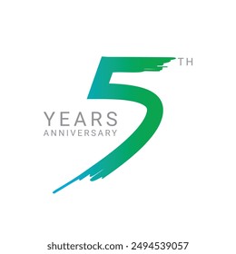 5th, 5 Logo, 5th Years Anniversary Logo, Five, Vector Template Design element for birthday, invitation, wedding, jubilee and greeting card illustration.