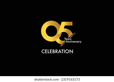 5th, 5 years, 5 year anniversary gold color on black background abstract style logotype. anniversary with gold color isolated on black background, vector design for celebration vector