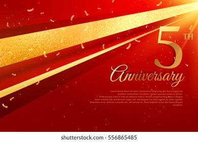 5th Anniversary Celebration Card Template