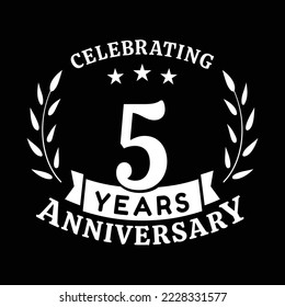 5. Jubiläumsfeier Design-Vorlage . 5 Jahre, Vektorgrafik und Illustration.