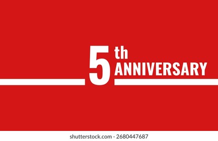 5th anniversary celebration label, five years jubilee congratulation card vector template, happy birthday sign, event invitation card