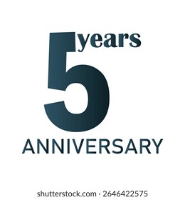 5th Anniversary Celebration Logo – Elegant and luxury Vector Icons for Milestone Celebrations in blue color.
