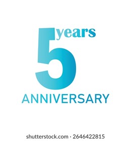 5th Anniversary Celebration Logo – Elegant and luxury Vector Icons for Milestone Celebrations in sky color.
