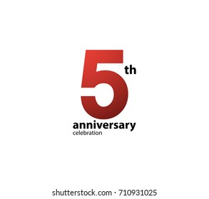 5th anniversary celebration logotype. anniversary logo simple isolated on white background, vector design for celebration, invitation card, and greeting card