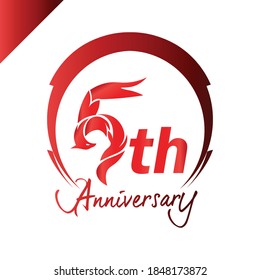 5.ª. Plantilla de diseño de aniversario. emblema del quinto aniversario para celebración, tarjeta de invitación y tarjeta de saludo.