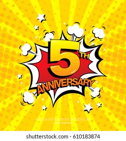 5th anniversary emblem. Five years anniversary celebration symbol