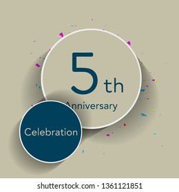 5th anniversary logo with the classic stage, gives a simple feel but looks elegant, this design is suitable for greeting cards or invitation cards