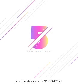 5th Anniversary Logo Design, Number 5 Icon Vector Template.