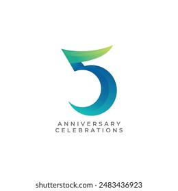5th anniversary logo design template