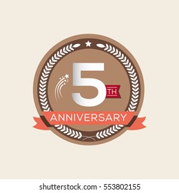 5th anniversary logo design template.