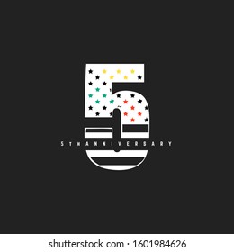 5th anniversary logo design vector element