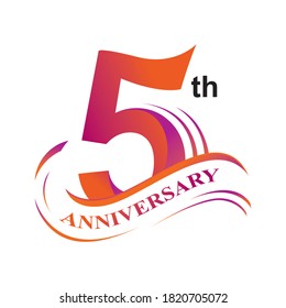 5th anniversary logo design vector