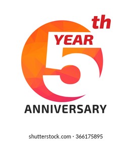 5th anniversary logo template in the circle form. 