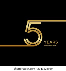 5th anniversary logotype. Anniversary celebration template design for booklet, leaflet, magazine, brochure poster, banner, web, invitation or greeting card. Vector illustrations.