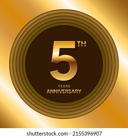 5th Anniversary logotype. Anniversary celebration template design for booklet, leaflet, magazine, brochure poster, banner, web, invitation or greeting card. Vector illustrations.