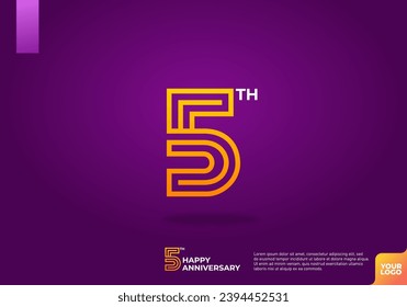 5th anniversary logotype with dark purple background