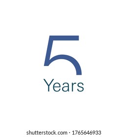 5th anniversary numbers. 5years old logotype. Simple congrats. Isolated abstract graphic web design template. Modern congratulation concept.