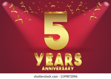 5th Anniversary numbers. background for anniversary