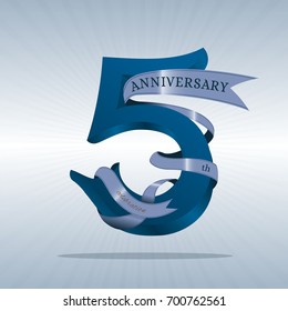 5th anniversary symbol vector.