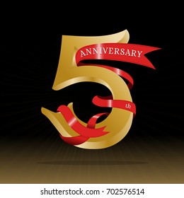 5th anniversary symbol vector.