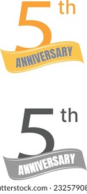 5.ª etiqueta de aniversario en dos colores diferentes adecuados para muchos usos