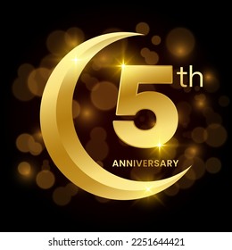 5th Anniversary Template Design Concept for Anniversary Celebration Event. Logo Vector Template Illustration