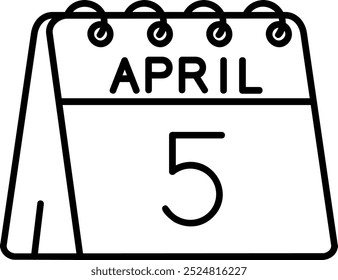 5. April Linie Vektor Icon Design