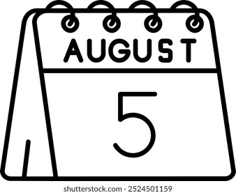 5th of August Line vector Icon Design