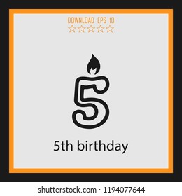 5th birthday vector icon