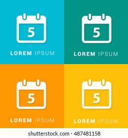 5th Calendar Four Color Material Designed Icon / Logo