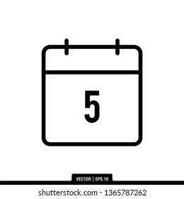 5th Calendar Icon Vector Illustration Logo Template