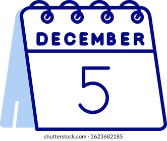 5 de Diciembre Línea Vector Icon Design