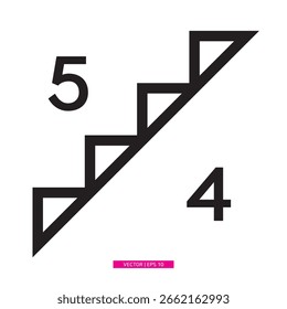 5th floor and 4th floor display icon. Layer display icon of black line against white background.