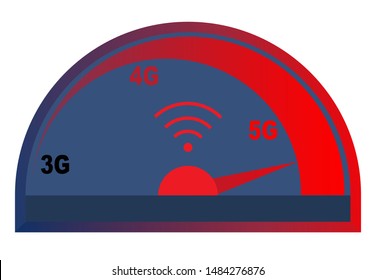 5th Generation Wireless Internet. Illustration of information technology. Mobile devices, telecommunications, business, web networks. The highest speed of information transfer. Vector.