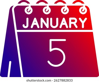 5 de enero Línea Vector Icon Design