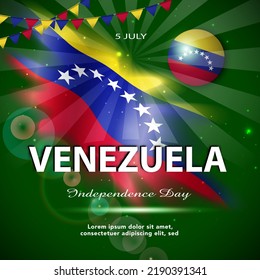 5th July of Independence Day of Venezuela. Banner and poster template design.