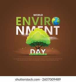 5th of June world environment day creative poster design. Vector illustration EPS10.