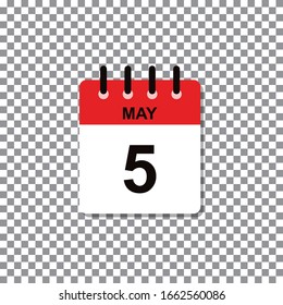 5th May calendar day of month, vector illustration