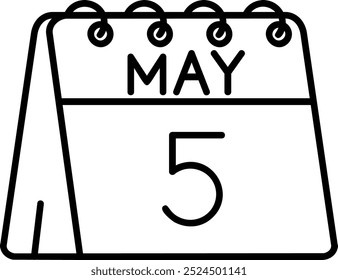 5 de mayo Línea Vector Icon Design