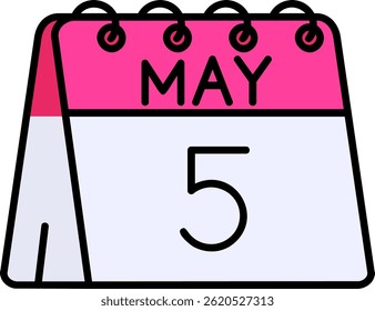 5th of May Line vector Icon Design