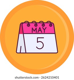 5th of May Line vector Icon Design